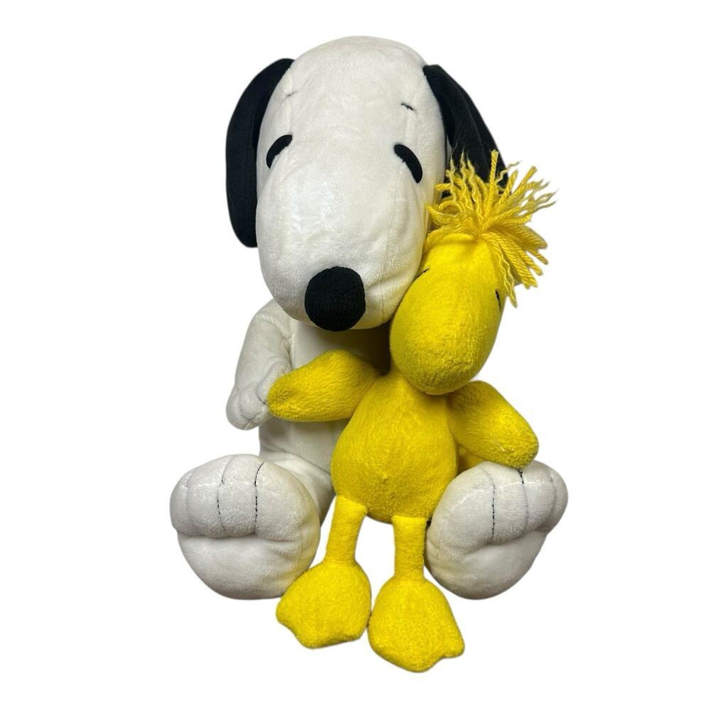 Snoopy Holding Woodstock 15" Sitting‎ Plush Stuffed Animal Peanuts